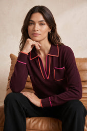 Pull Paolo Merlot sur Olivia, mannequin taille 36 #taille Olivia porte une taille 36