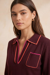Pull Paolo Merlot sur Olivia, mannequin taille 36 #taille Olivia porte une taille 36
