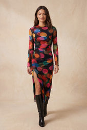 Robe Alluria Midnight sur Olivia, mannequin taille 36 #taille Olivia porte une taille 36