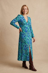 Robe Musa Myrtille sur Lou, mannequin taille 42 #taille Lou porte une taille 42