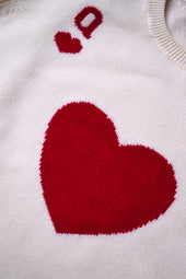 Dame de Cœur White Wool Sweater