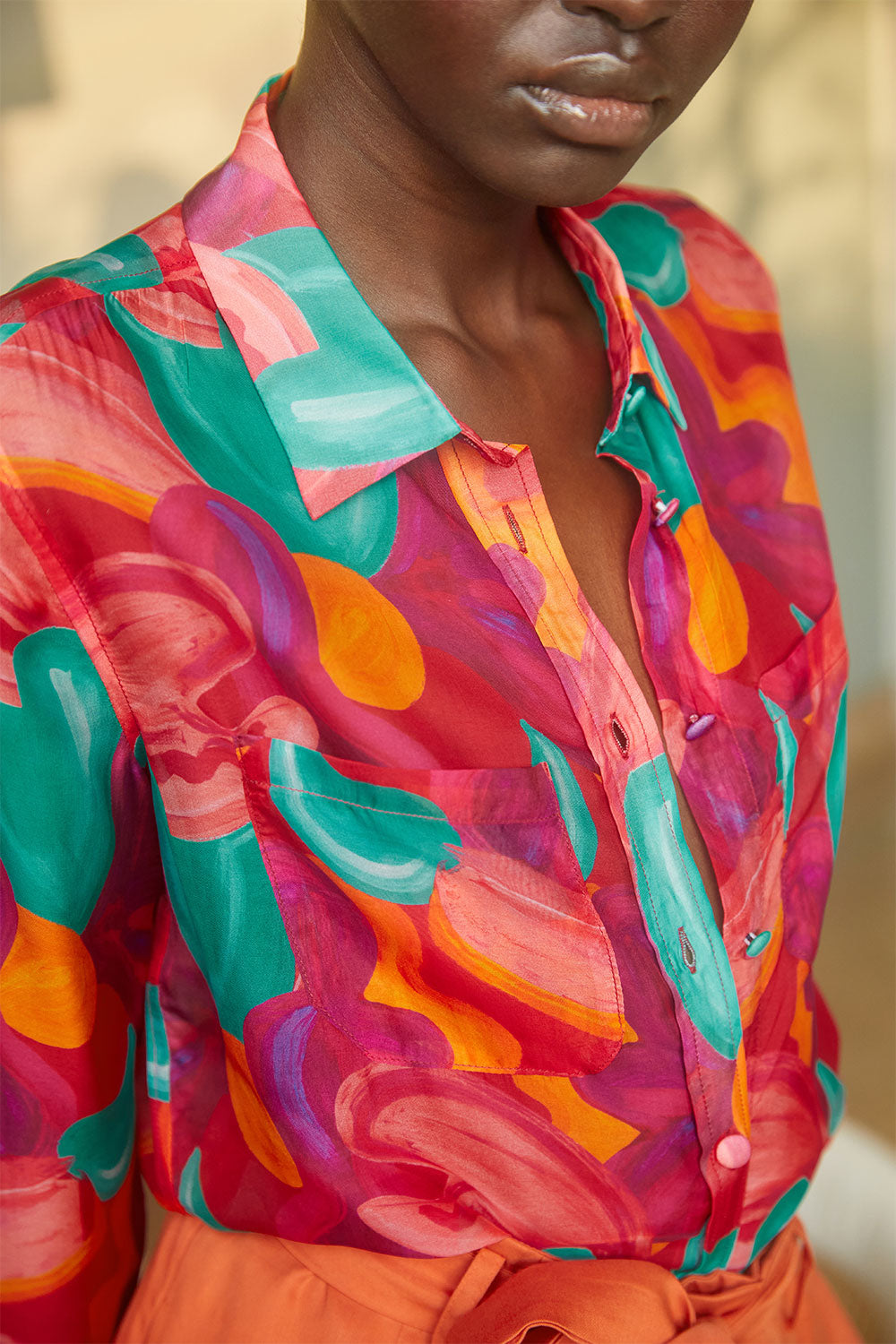 Blusa con estampado gouache Mujer SOI PARIS - Main Image