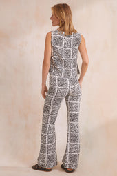 Anasa Fusion Pants Black and White