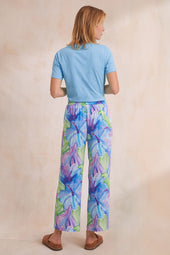 Pantalón fluido Hibiscus Azur