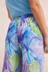 Pantalón fluido Hibiscus Azur