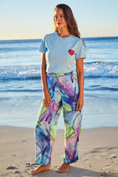 Hibiscus Azur flowing pants