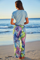 Pantalón fluido Hibiscus Azur
