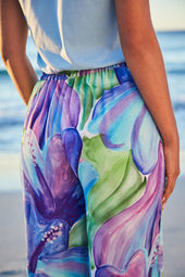 Pantalón fluido Hibiscus Azur