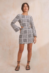 Isabella Fusion Black and White Dress