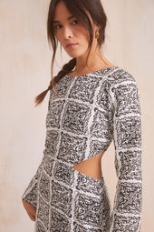 Isabella Fusion Black and White Dress