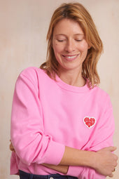 Sweat en coton Être Soi Rose Blush
