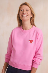 Sweat en coton Être Soi Rose Blush