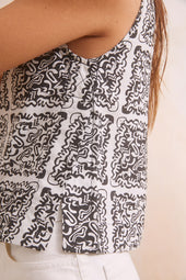 Top Anasa Fusion Noir et Blanc