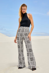 Anasa Fusion Pants Black and White