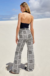 Anasa Fusion Pants Black and White