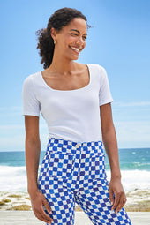 T-shirt Paresseuse en coton Blanc Innocent