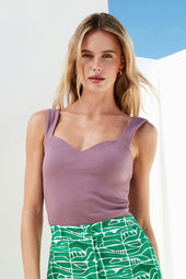 Top Cœur en coton Rose