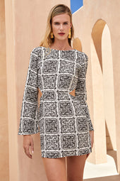 Vestido Isabella Fusion Blanco y Negro