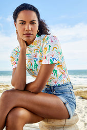 Ariane top in Hawaiian cotton