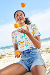 Ariane top in Hawaiian cotton