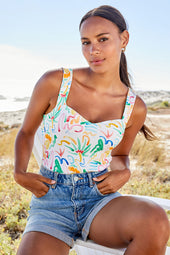 Top Cœur en coton Hawaï