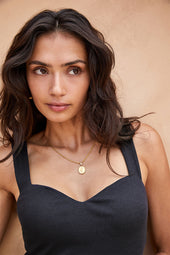 Top Corazón Algodón Negro