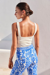 Top Cœur en coton Ecru