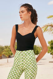 Cotton Heart Top Black