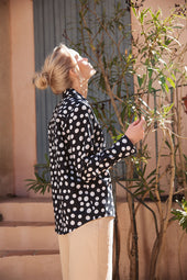Chemisier en coton col pyjama Black or White