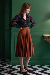 Chemisier Reine Elisabeth Noir en soie