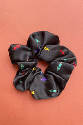 Chouchou Reine Elisabeth Noir en soie