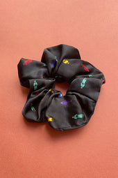 Chouchou Reine Elisabeth Noir en soie