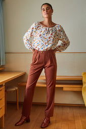 Radieuse silk blouse Rocket Lipstick White