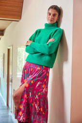 Skirt Pétillante in silk Astro Tennis
