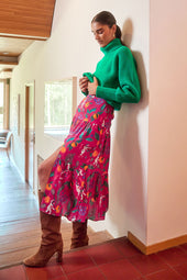 Skirt Pétillante in silk Astro Tennis