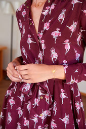 Robe L'Imprévisible en soie Ballet de Tulipes Bordeaux
