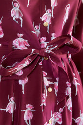 Robe L'Imprévisible en soie Ballet de Tulipes Bordeaux