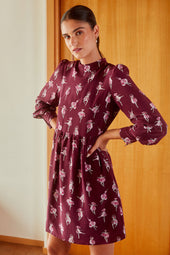 Robe Victoire silk Ballet de Tulipes Bordeaux