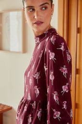 Robe Victoire silk Ballet de Tulipes Bordeaux