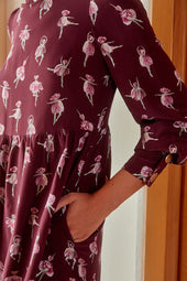 Robe Victoire silk Ballet de Tulipes Bordeaux