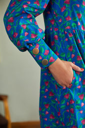 Robe Victoire Fraises Volantes Bleu