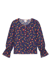 Blouse Flamboyante Rocket Lipstick Bleu
