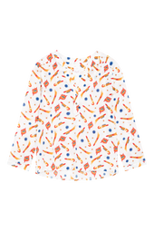 Blusa de seda luminosa Rocket Lipstick White
