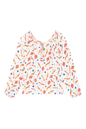 Radieuse silk blouse Rocket Lipstick White