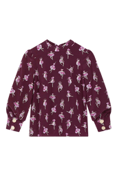 Blouse Victoire en soie Ballet de Tulipes Bordeaux