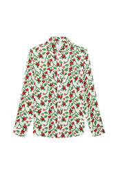 Chemisier Fraises Volantes Blanc