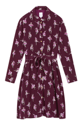 Robe L'Imprévisible en soie Ballet de Tulipes Bordeaux