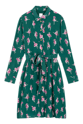 Robe L'Imprévisible en soie Ballet de Tulipes Vert