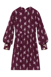 Robe Victoire silk Ballet de Tulipes Bordeaux