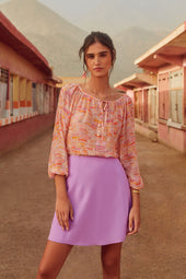 Lilac Mini Skirt in Lyocell